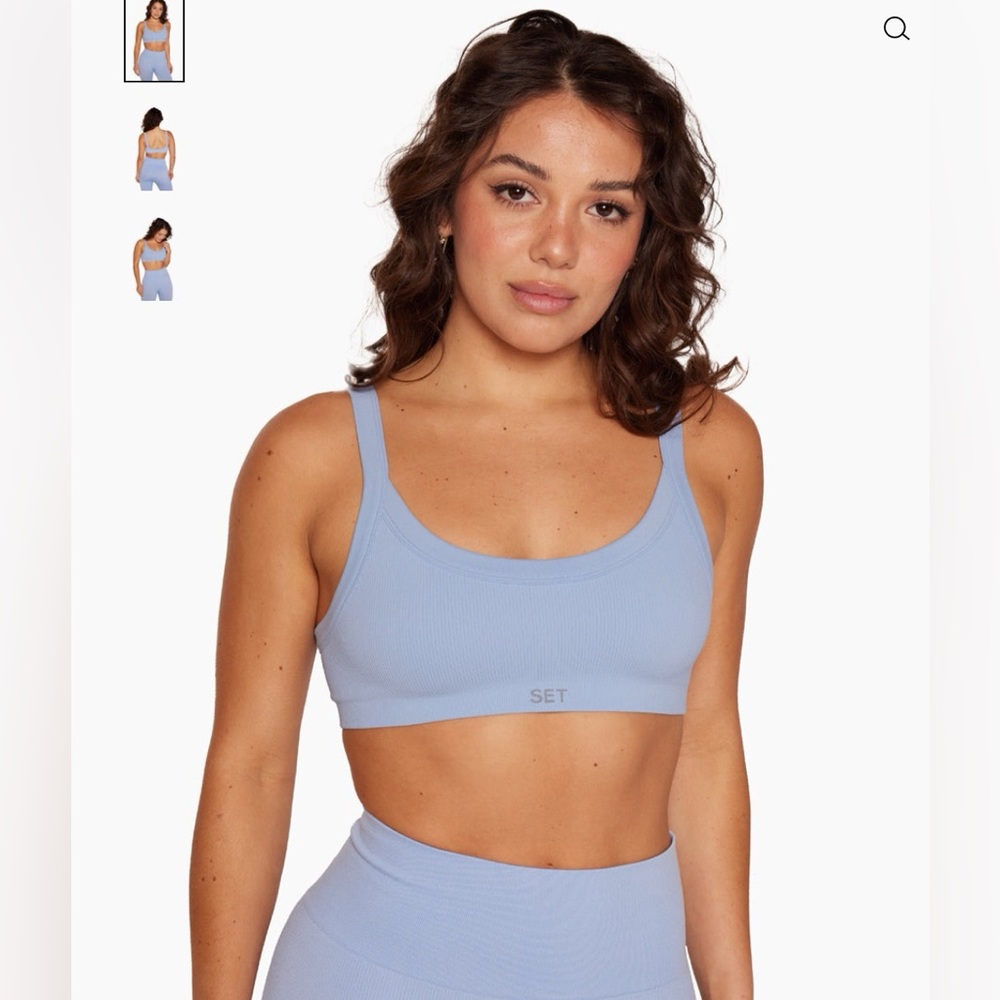 NWT Set Active Low Back Cami Bra in blue lagoon